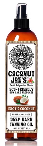 COCONUT JOE'S ECO-FRIENDLY SUN CARE-EXOTIC COCONUT-TANNING OIL-8 OZ.
