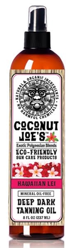 COCONUT JOE'S ECO-FRIENDLY SUN CARE-HAWAIIAN LEI-TANNING OIL-8 OZ.